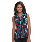 Women's Dana Buchman Pleated V-neck Tank, Size: Small, Dark Red