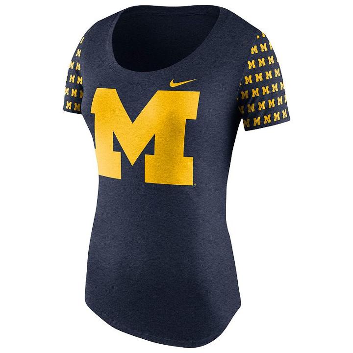 Women's Nike Michigan Wolverines First String Tee, Size: Large, Black