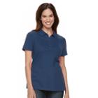 Petite Croft & Barrow&reg; Classic Solid Polo, Women's, Size: M Petite, Blue