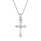 Sterling Silver Diamond Accent Cross Pendant Necklace, Women's, Size: 18, White