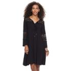 Women's Nina Leonard Lace Trapeze Dress, Size: Small, Black