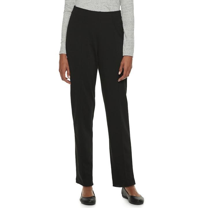Women's Cathy Daniels Pull-on Straight Leg Pants, Size: Medium, Black