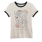 Girls 7-16 & Plus Size Mudd&reg; Ringer Graphic Tee, Size: 16, White