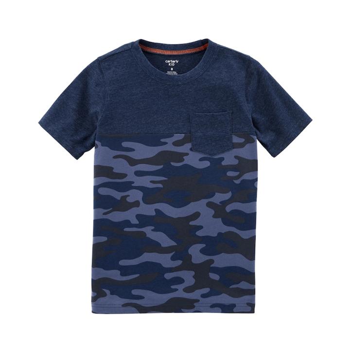 Boys 4-12 Carter's Camouflaged Pocket Tee, Size: 7, Navy Camo