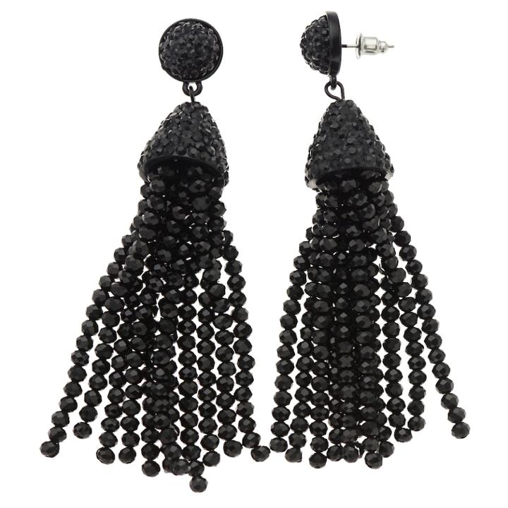 Simply Vera Vera Wang Beaded Tassel Earrings, Women's, Black