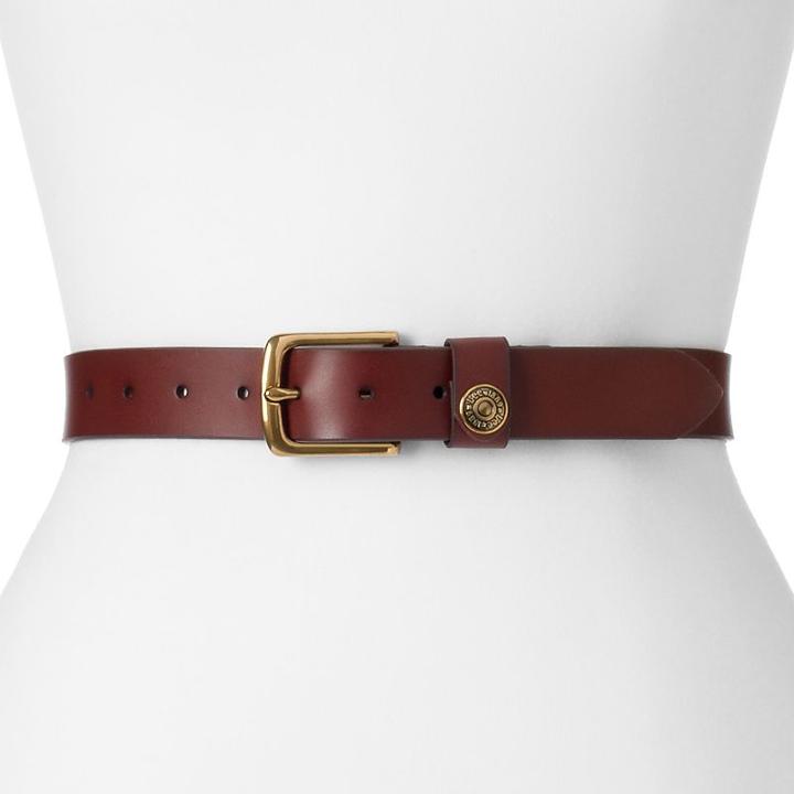 Women's Lee Riveted Leather Belt, Size: Medium, Brown