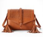Sonoma Goods For Life&trade; Addison Basket Weave Flap & Tassel Crossbody Bag, Women's, Brown