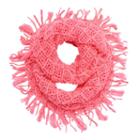 Girls 4-16 Sequin Fringe Knit Infinity Scarf, Med Pink