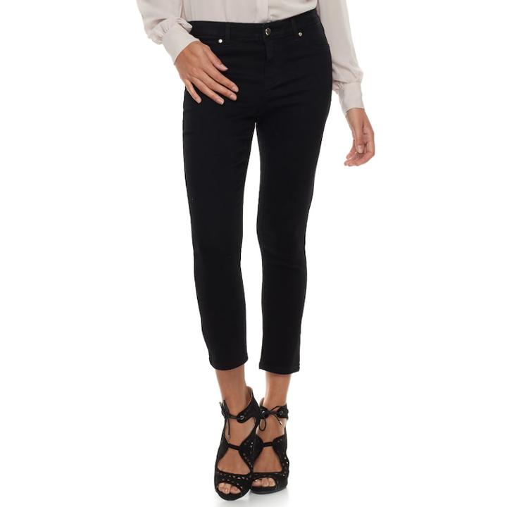 Women's Jennifer Lopez Cropped Super Skinny Jeans, Size: 10, Black