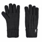 Women's Heat Holders Thermal Cable-knit Gloves, Size: L-xl, Black