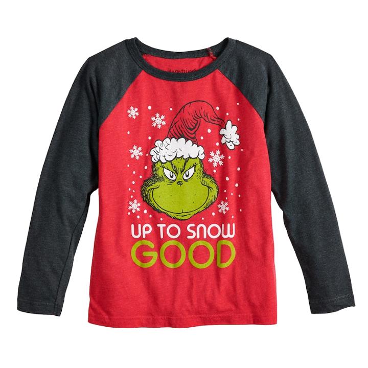 Boys 4-12 Jumping Beans&reg; Dr. Seuss The Grinch Up To Snow Good Raglan Graphic Tee, Size: 12, Dark Red