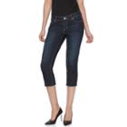 Women's Jennifer Lopez Frayed Capri Jeans, Size: 12, Blue