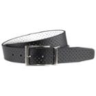 Men's Nike Black & White Perforated Reversible Leather Belt, Size: 40, Oxford