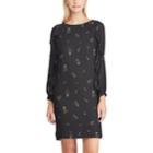 Women's Chaps Floral Ruffle Shift Dress, Size: 16, Black