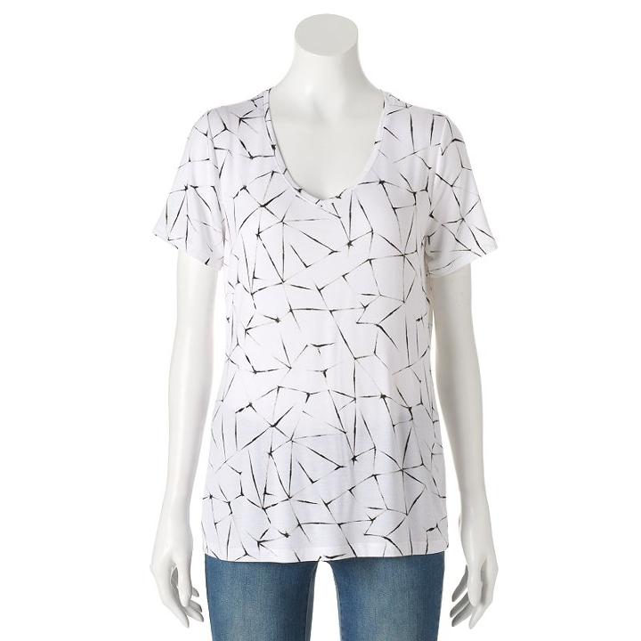 Women's Apt. 9&reg; Essential V-neck Tee, Size: Small, Natural