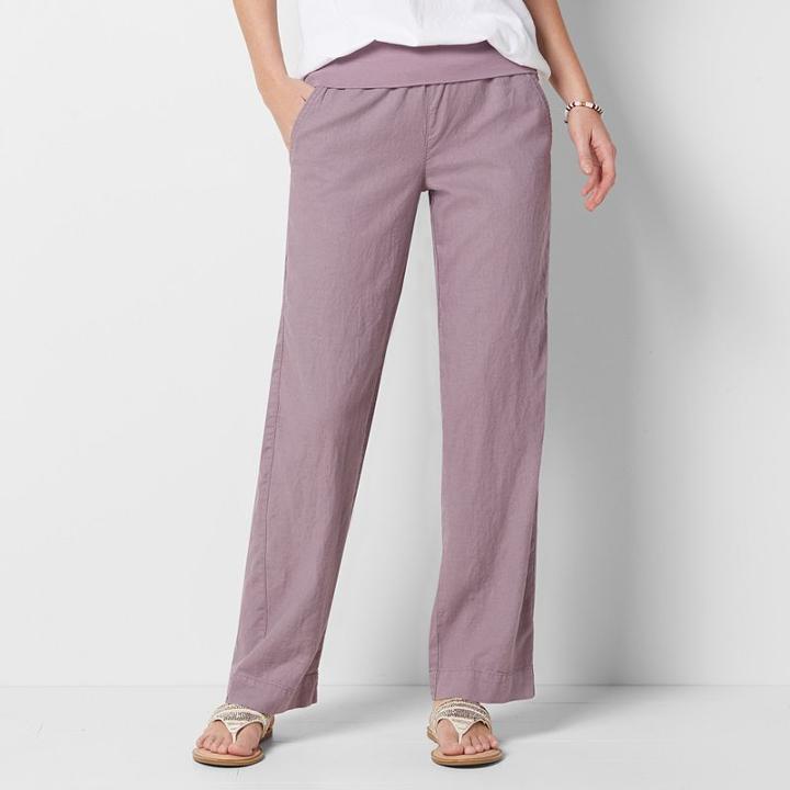 Women's Sonoma Goods For Life&trade; Straight-leg Linen Blend Pants, Size: 4, Med Purple