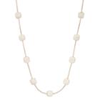 White Marbled Square Long Station Necklace, Women's, Brown
