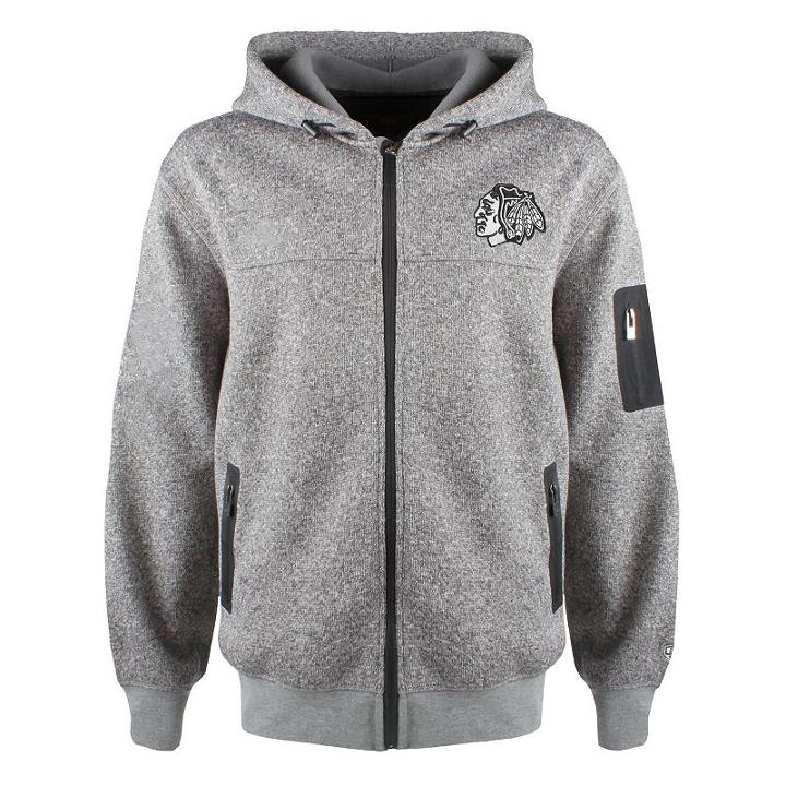 Men's Old Time Hockey Chicago Blackhawks Stockton Hooded Sweater, Size: Small, Black