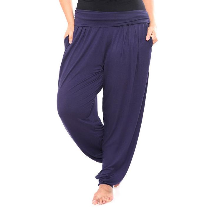 Plus Size White Mark Harem Pants, Women's, Size: 3xl, Blue (navy)