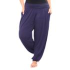 Plus Size White Mark Harem Pants, Women's, Size: 3xl, Blue (navy)
