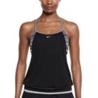Women's Nike Filtered Sport 2-in-1 Tankini Top, Size: Medium, Black