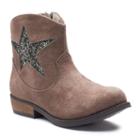 So&reg; Nicki Girls' Western Ankle Boots, Size: 4, Med Brown