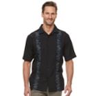 Men's Haggar Classic-fit Textured Microfiber Button-down Shirt, Size: Large, Black