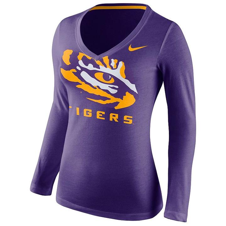 Women's Nike Lsu Tigers Wordmark Tee, Size: Large, Purple