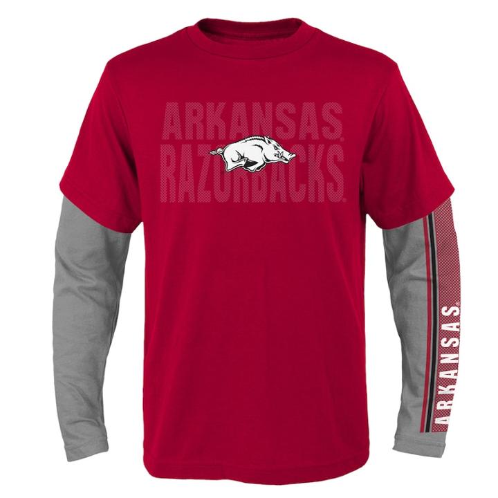 Boys 8-20 Arkansas Razorbacks Playmaker Tee Set, Size: L 14-16, Red