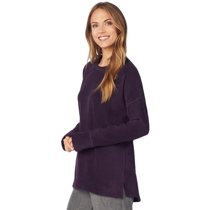 Women's Cuddl Duds Fleece Lounge Pullover, Size: Xl, Med Purple