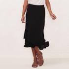 Women's Lc Lauren Conrad Tiered Midi Skirt, Size: Xl, Black