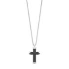 Lynx Men's Black Stainless Steel Cross Pendant Necklace, Size: 24