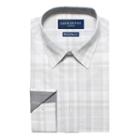 Men's Nick Dunn Modern-fit Gingham Plaid Dress Shirt, Size: L-34/35, Grey