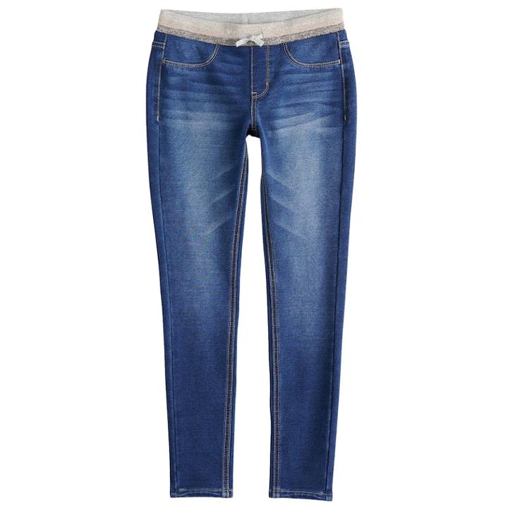 Girls 7-16 & Plus Size So&reg; Ribbed Waist Jeggings, Size: 18 1/2, Med Blue