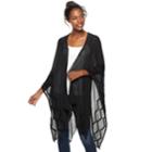Women's Apt. 9&reg; Slubbed Woven Ruana, Black