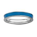 Stacks And Stones Sterling Silver Blue Enamel Stack Ring, Women's, Size: 10