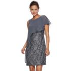 Women's Scarlett Lace Asymmetrical Popover Dress, Size: 10, Med Grey