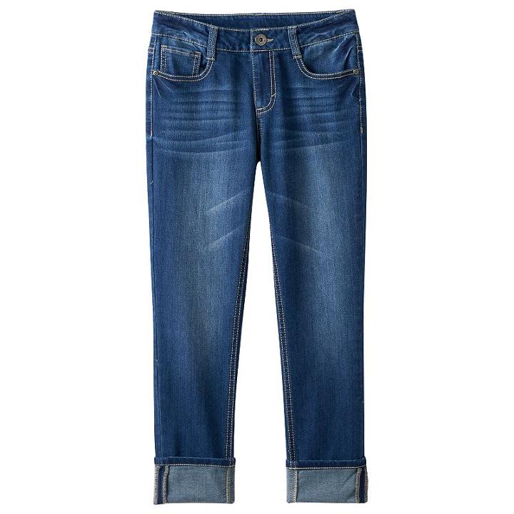 Girls 7-16 Mudd&reg; Embroidered Denim Jeans, Size: 14, Dark Blue