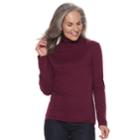 Women's Croft & Barrow&reg; Essential Turtleneck Top, Size: Xxl, Dark Red