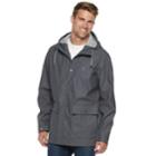 Men's Izod Hooded Rain Jacket, Size: Large, Dark Grey