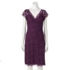 Women's Onyx Nite Embellished Lace Empire Dress, Size: 4, Drk Purple