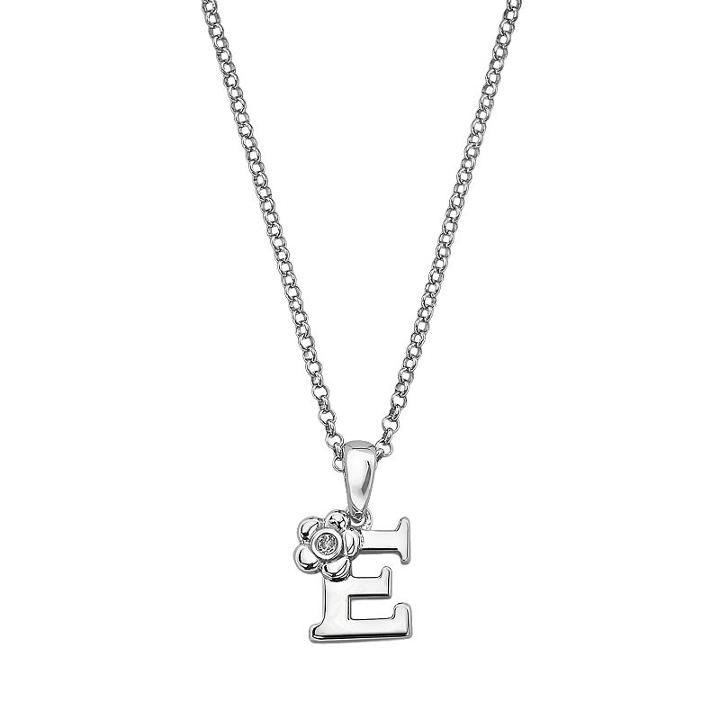 Little Diva Diamonds Sterling Silver Diamond Accent Initial Pendant - Kids, Girl's, Size: 14, White