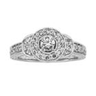 14k White Gold 3/4-ct. T.w. Round-cut Igl Certified Diamond Halo Wedding Ring, Women's, Size: 6