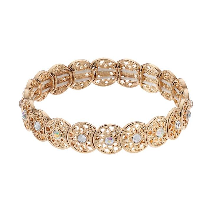 Lc Lauren Conrad Overlapping Filigree Disc Stretch Bracelet, Women's, Multicolor