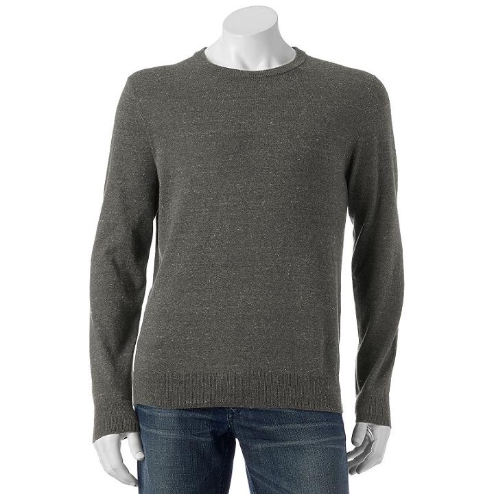 Big & Tall Sonoma Goods For Life&trade; Classic-fit Solid Fine Gauge Crewneck Sweater, Men's, Size: 2xb, Dark Grey