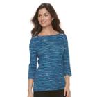 Women's Croft & Barrow&reg; Button-shoulder Top, Size: Xl, Blue