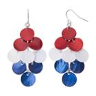 Red, White & Blue Disc Kite Earrings, Women's, Brt Red