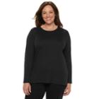 Plus Size Croft & Barrow&reg; Classic Crewneck Tee, Women's, Size: 3xl, Black