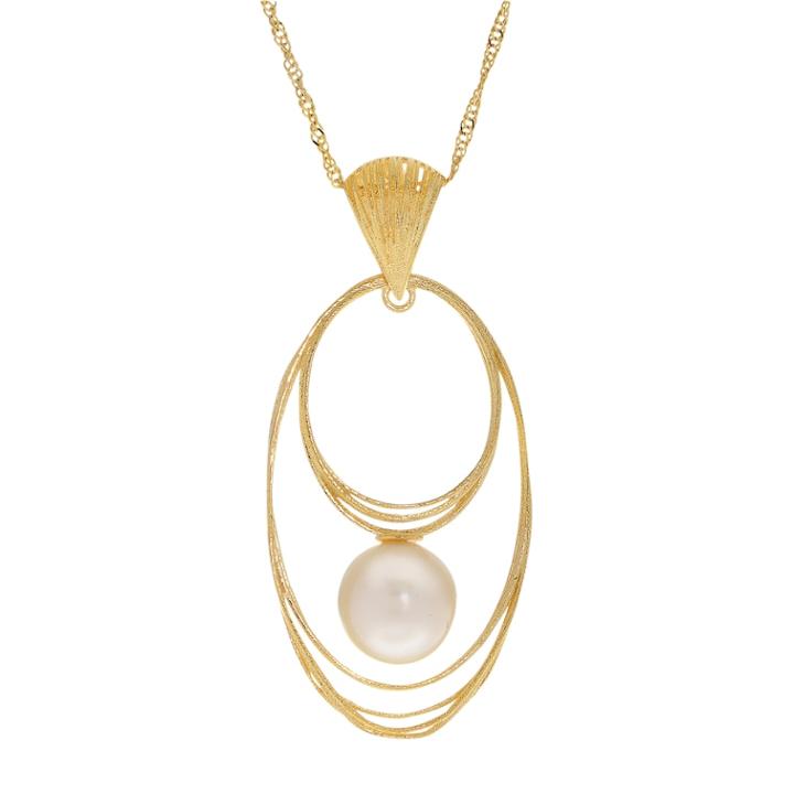 Pearlustre By Imperial 14k Gold Freshwater Cultured Pearl Oval Woven Pendant, Women's, Size: 18, White