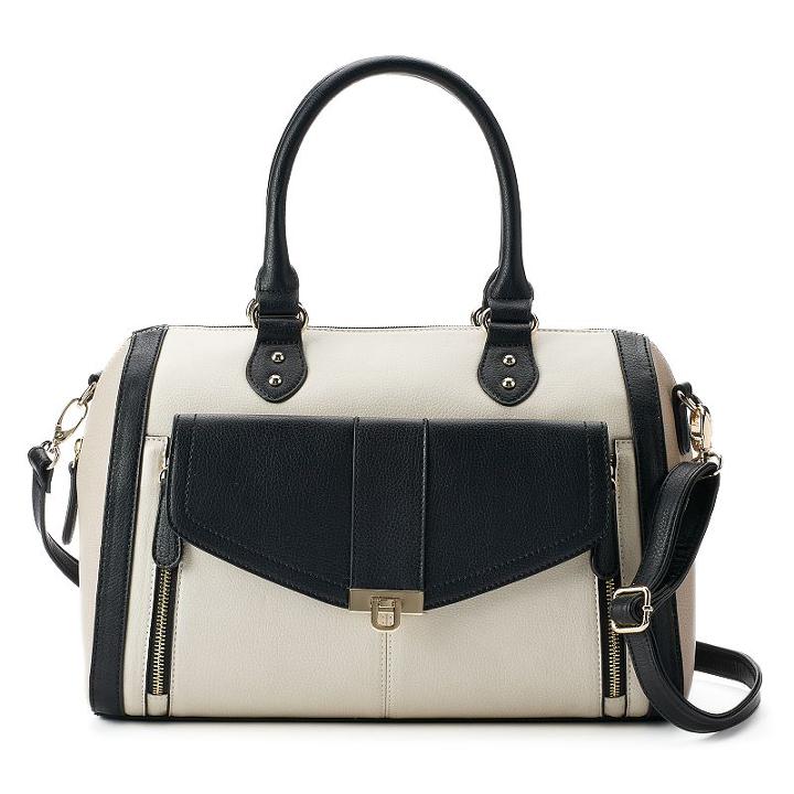 Apt. 9&reg; Olivia Double Zip Barrel Bag, Women's, White Oth